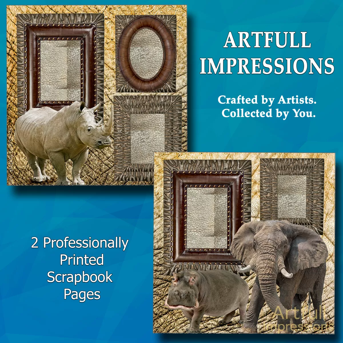 Safari Wildlife Adventure Scrapbook Page Set