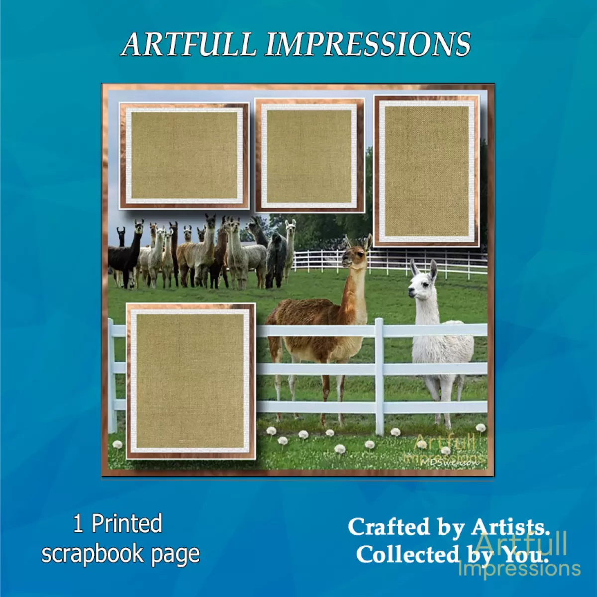 Countryside Llama Farm 12x12 Scrapbook Page