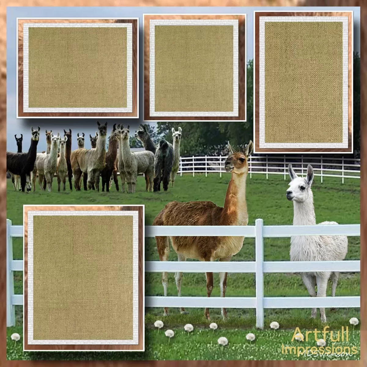 Countryside Llama Farm 12x12 Scrapbook Page