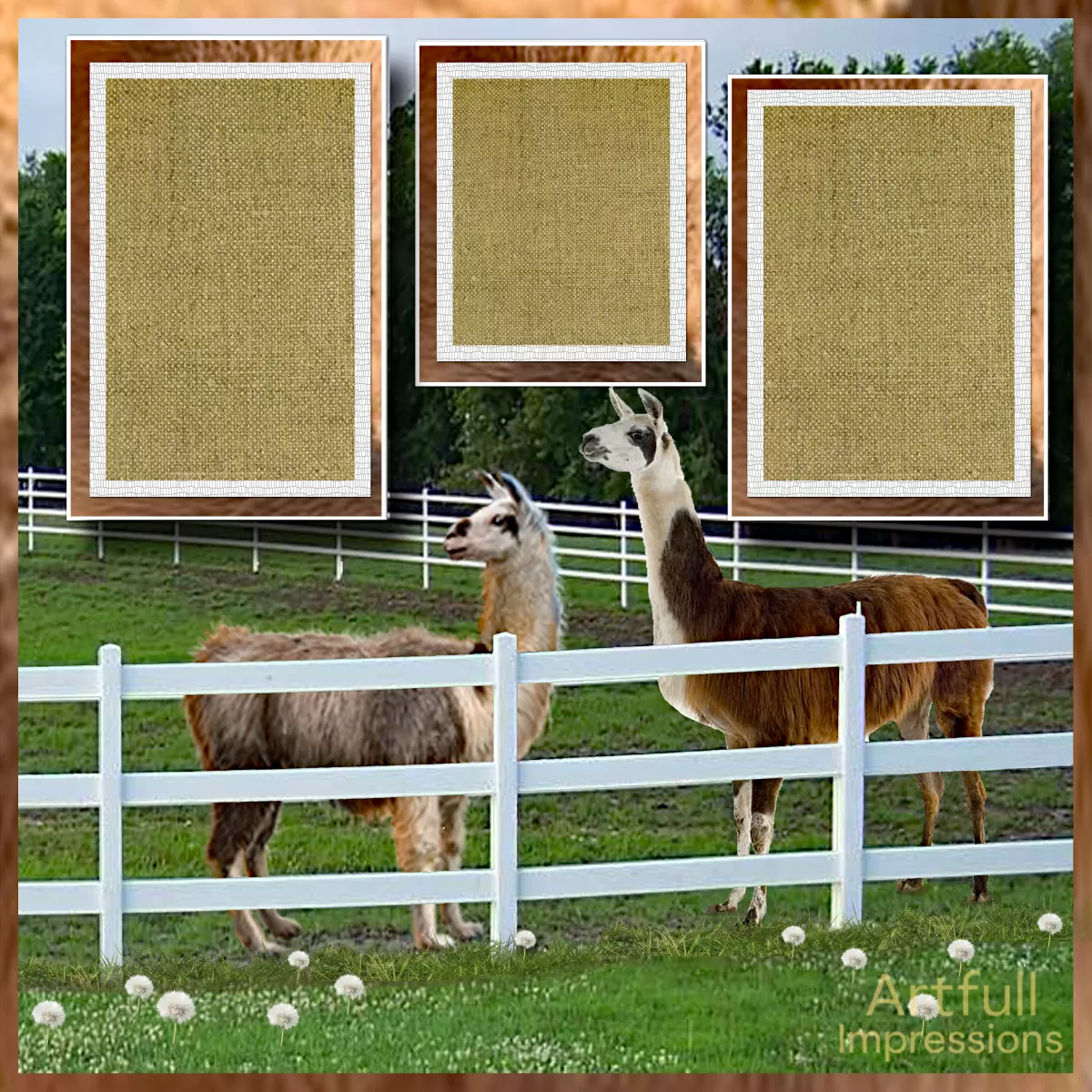 Rustic Farm Llama Scrapbook Page Set – 12" x 12"