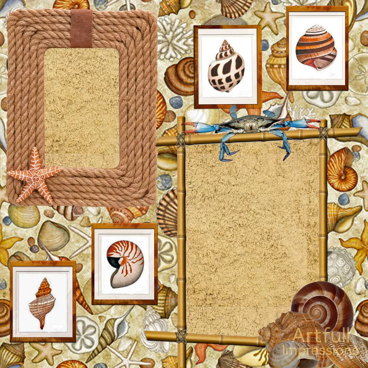 “By the Sea” Nautical Beach Scrapbook Page