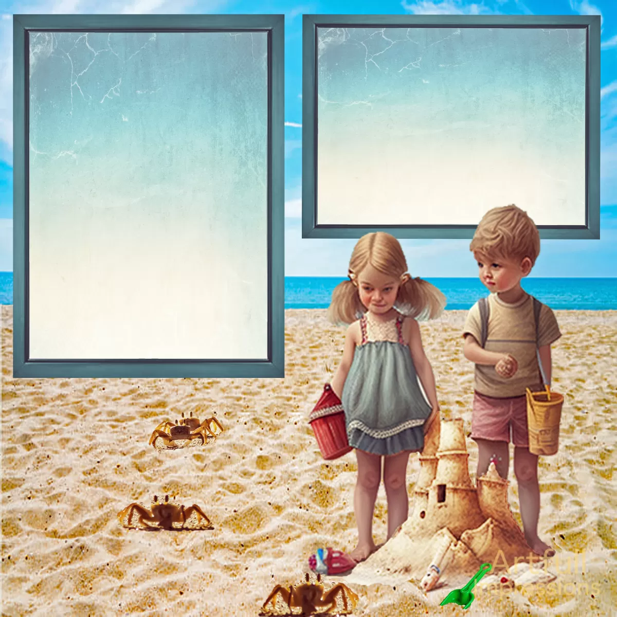 “Beach Day Memories” Scrapbook Page