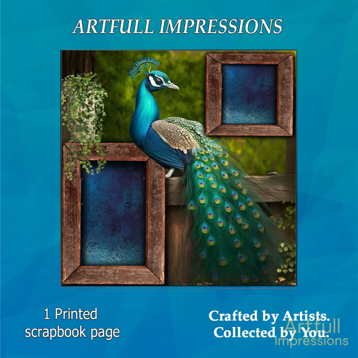 “Regal Garden Peacock” 12x12" Scrapbook Page