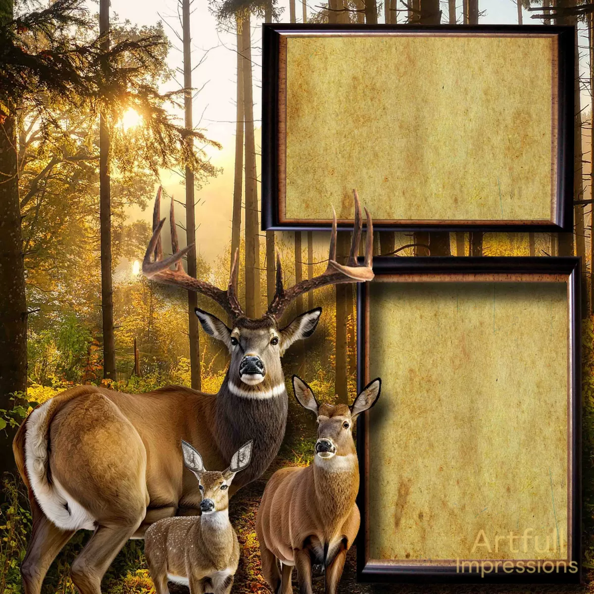 Whitetail Deer Family