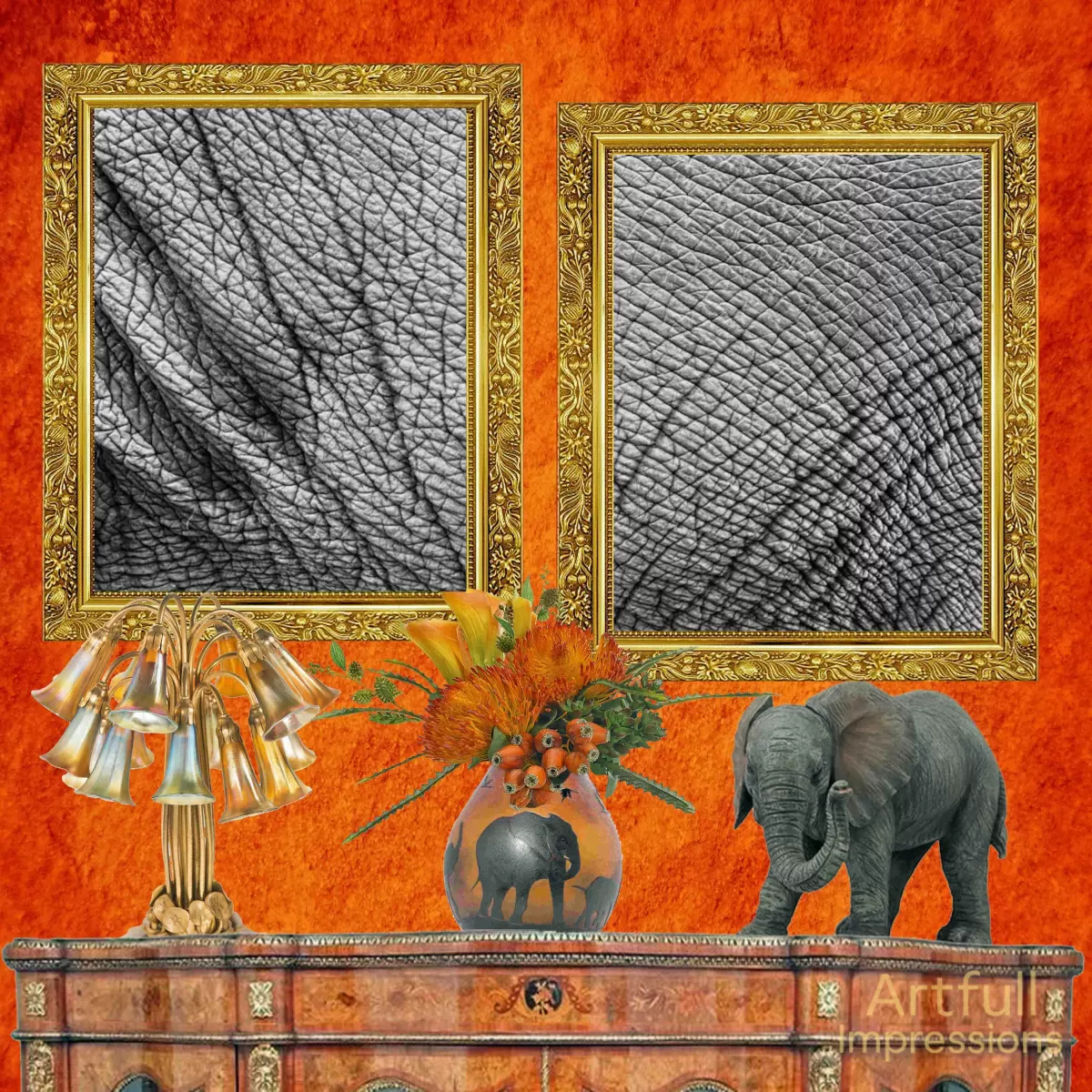 Safari Inspired Design Featuring Elephants