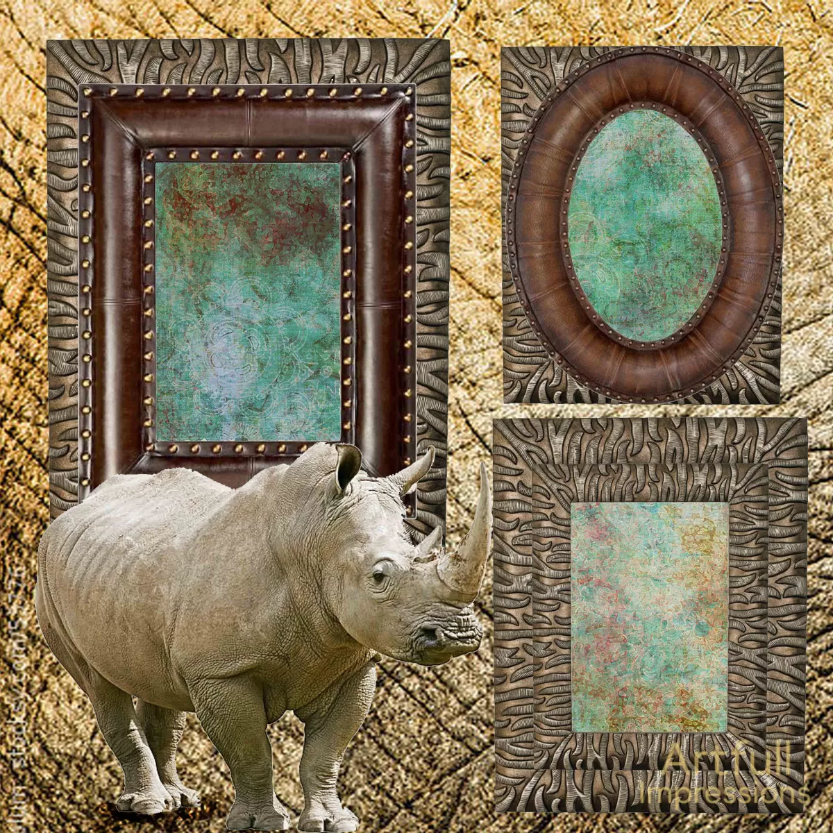 Elephant & Rhinos - Set of 2 Safari