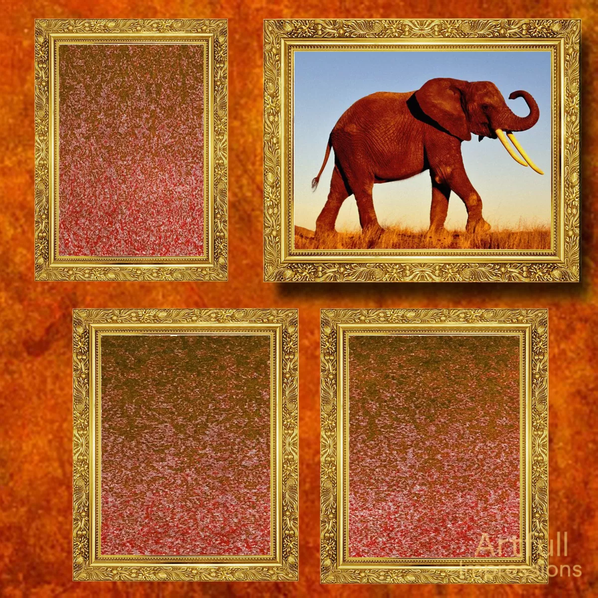 Set of 2 Elegant Elephant Themed Prints