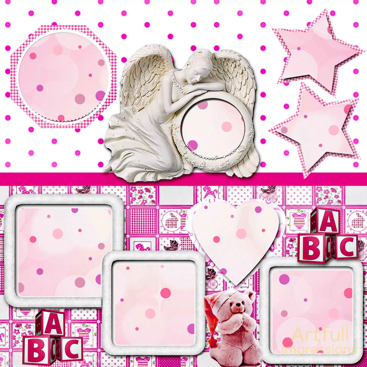 Baby Girl Angel & ABC Blocks