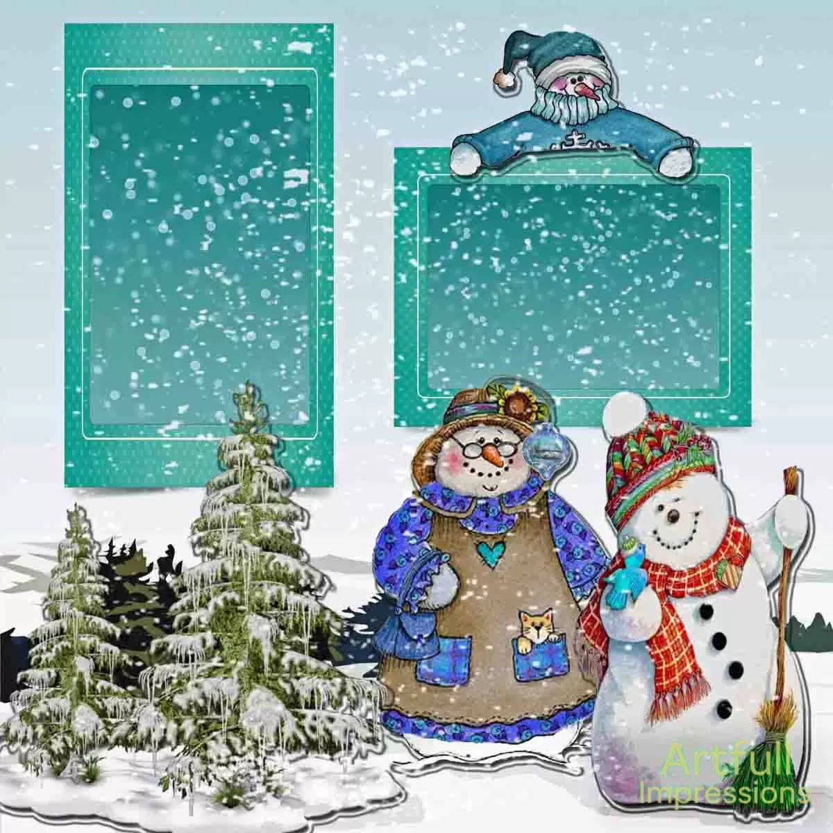 Snow Day Family of Snowmen Smiles – Set of 2