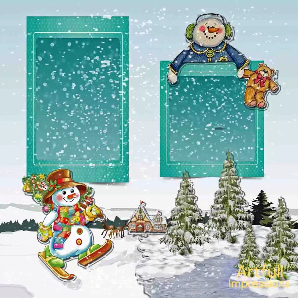 Snow Day Family of Snowmen Smiles – Set of 2