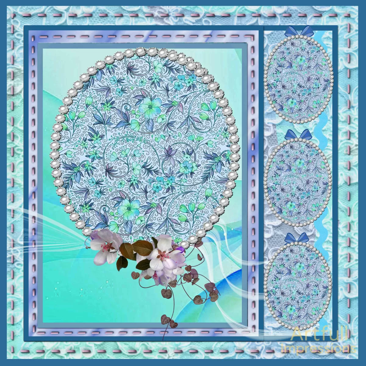 Aquas & Blue Blossom Easter