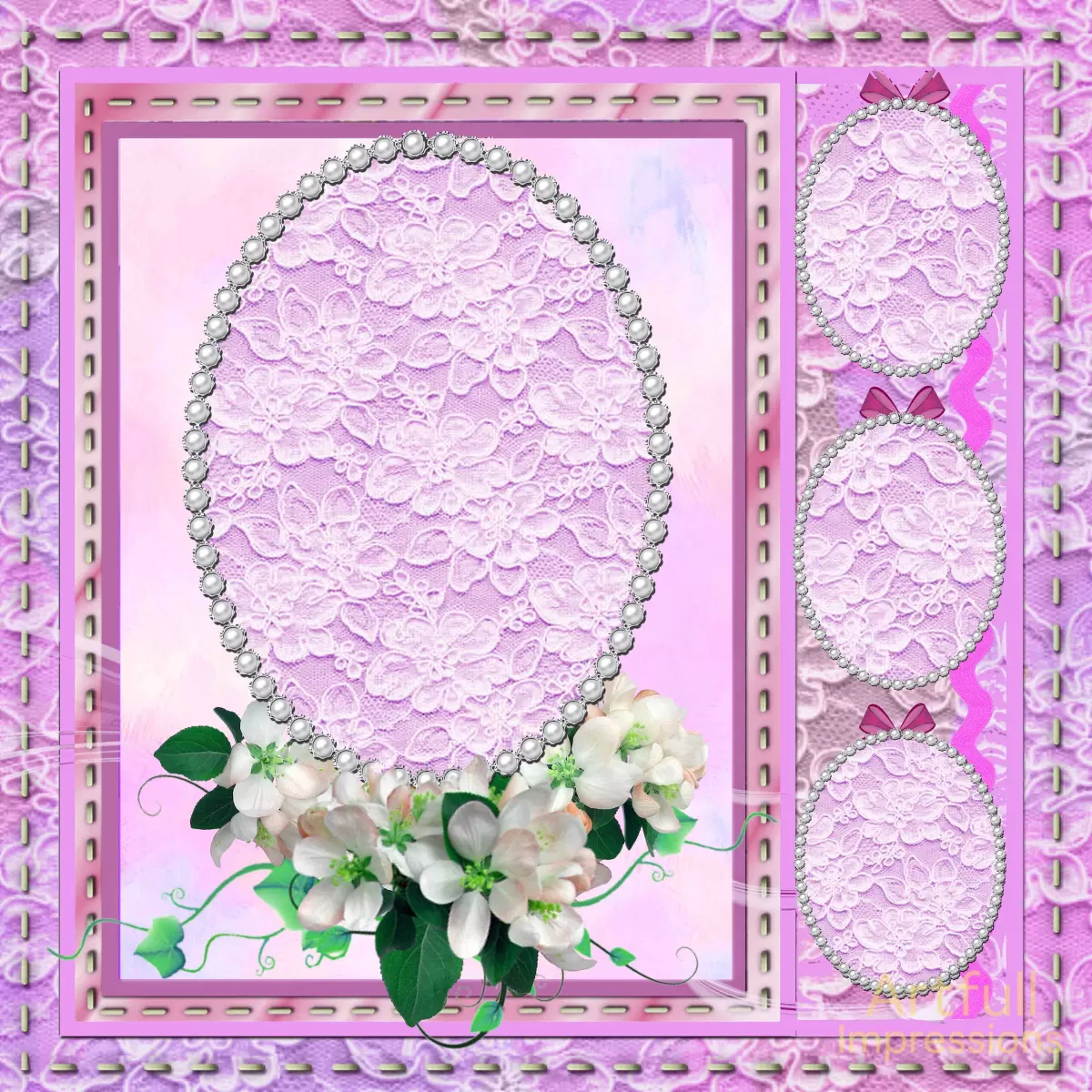 Petal Pink Lace - Set of 2