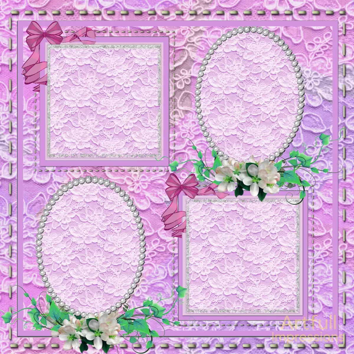 Petal Pink Lace - Set of 2