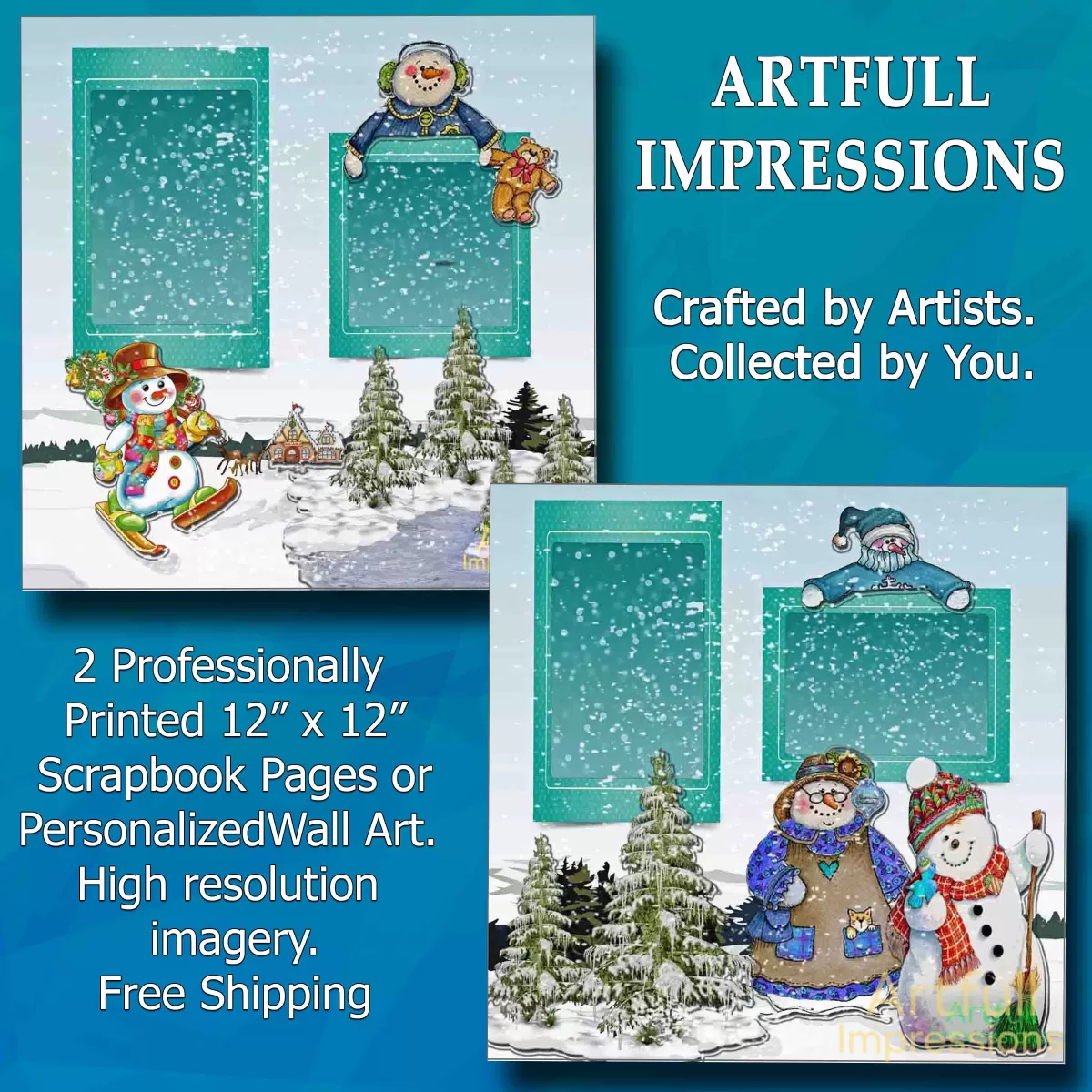 Snow Day Family of Snowmen Smiles – Set of 2