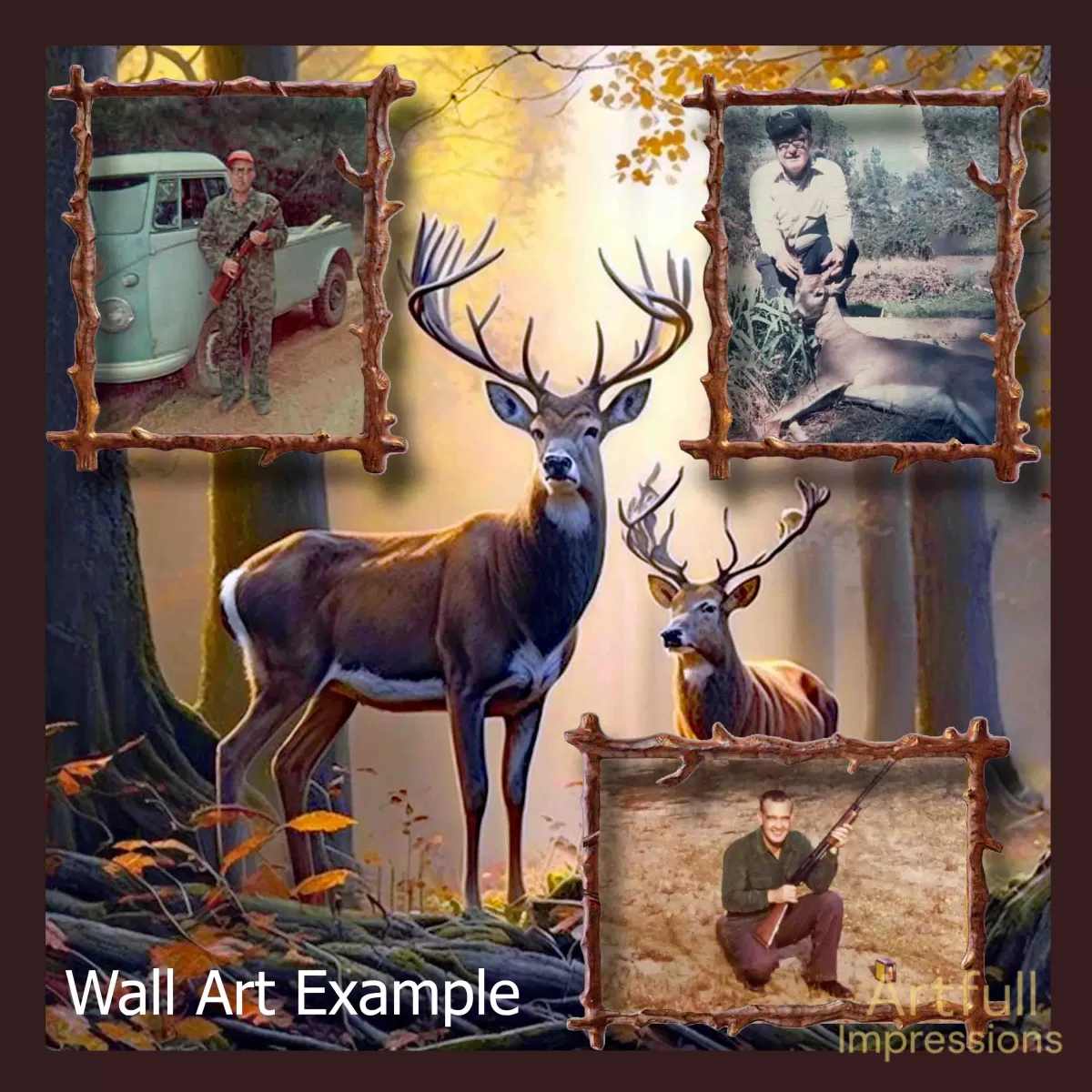 Rustic Deer Forest Scene