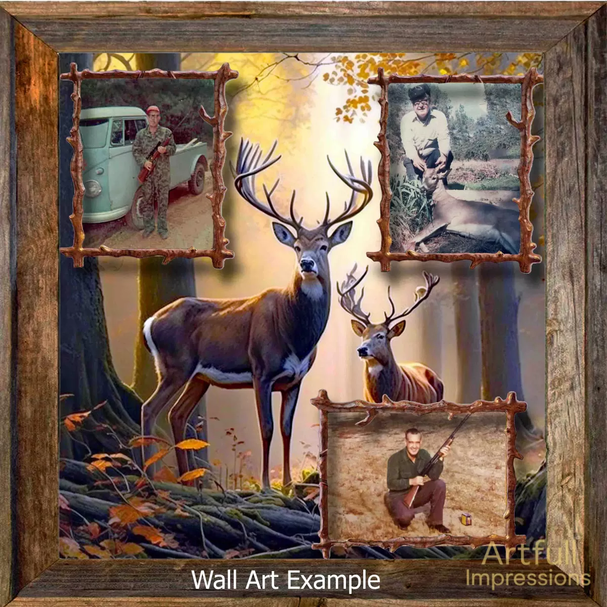 Rustic Deer Forest Scene