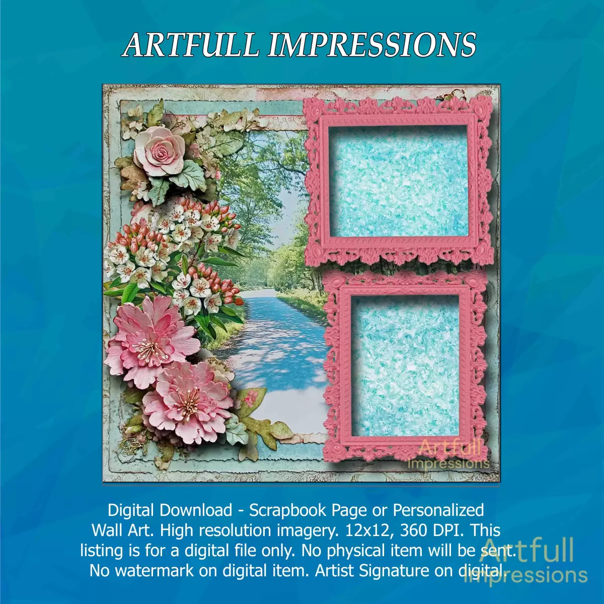 Mountain Laurel Pathway Spring Floral Country Road Theme