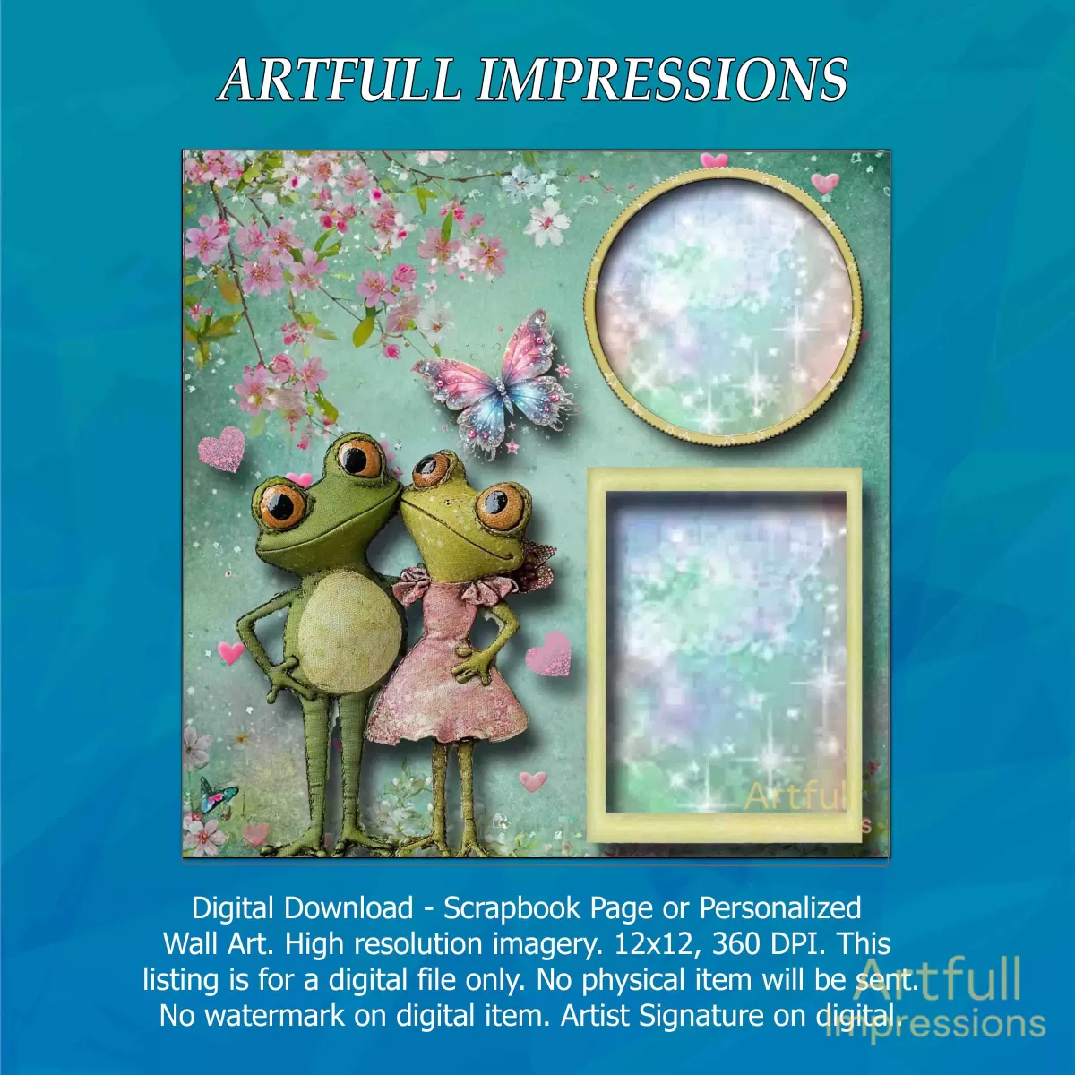 Whimsical Frog Couple – Romantic & Playful Spring Design