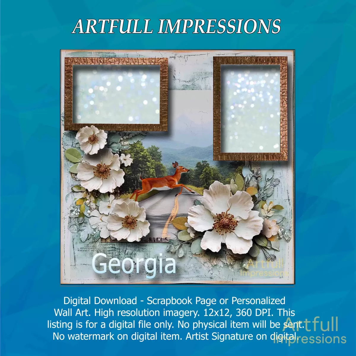 Georgia Scenic Drive–Cherokee Rose Blooms & Deer Crossing Design